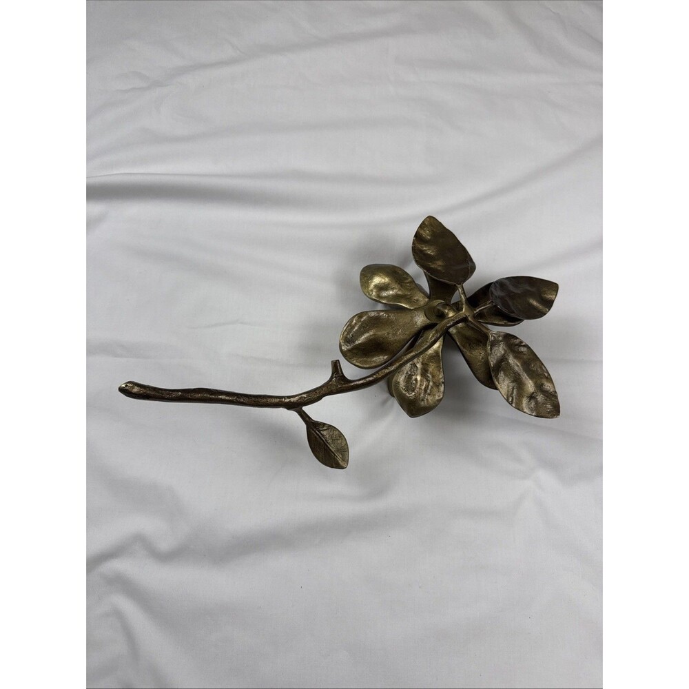 Brass Flower Candle Stick Holder Solid New Heavy